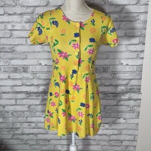 Freeze Frame Y2K Yellow Button Floral Romper